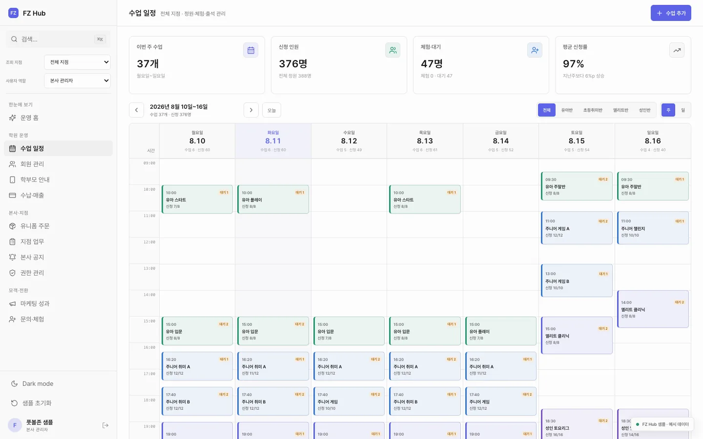 Anonymous sample weekly football academy schedule
