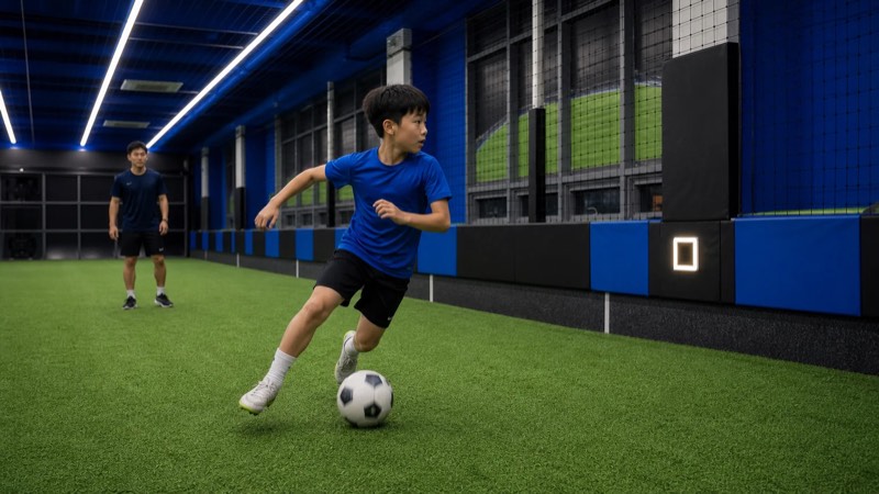 Player program preparing the next play while carrying the ball